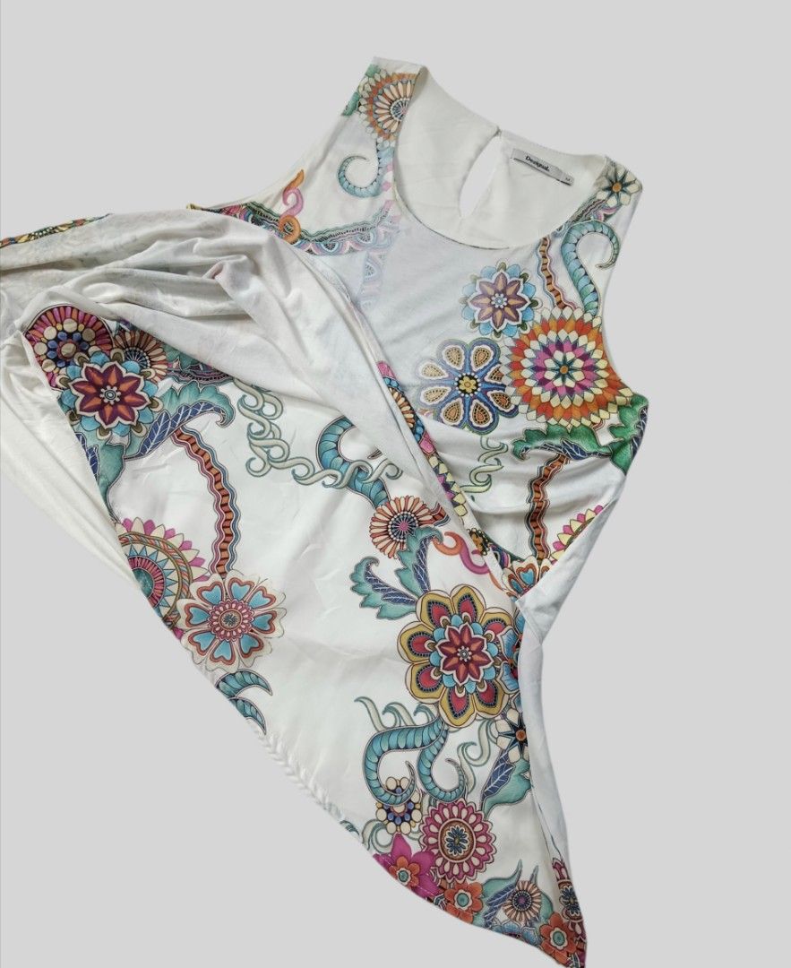 Desigual Double Layered Top (Category: Luxury Apparel) located in Davao. Submitted by thriftbuddy (Listing ID 1466813050, Image 3). Description: size M on tag excellent condition 9/10 colorate cutted wash tag (authentic) see photos for details still presentable to wear.