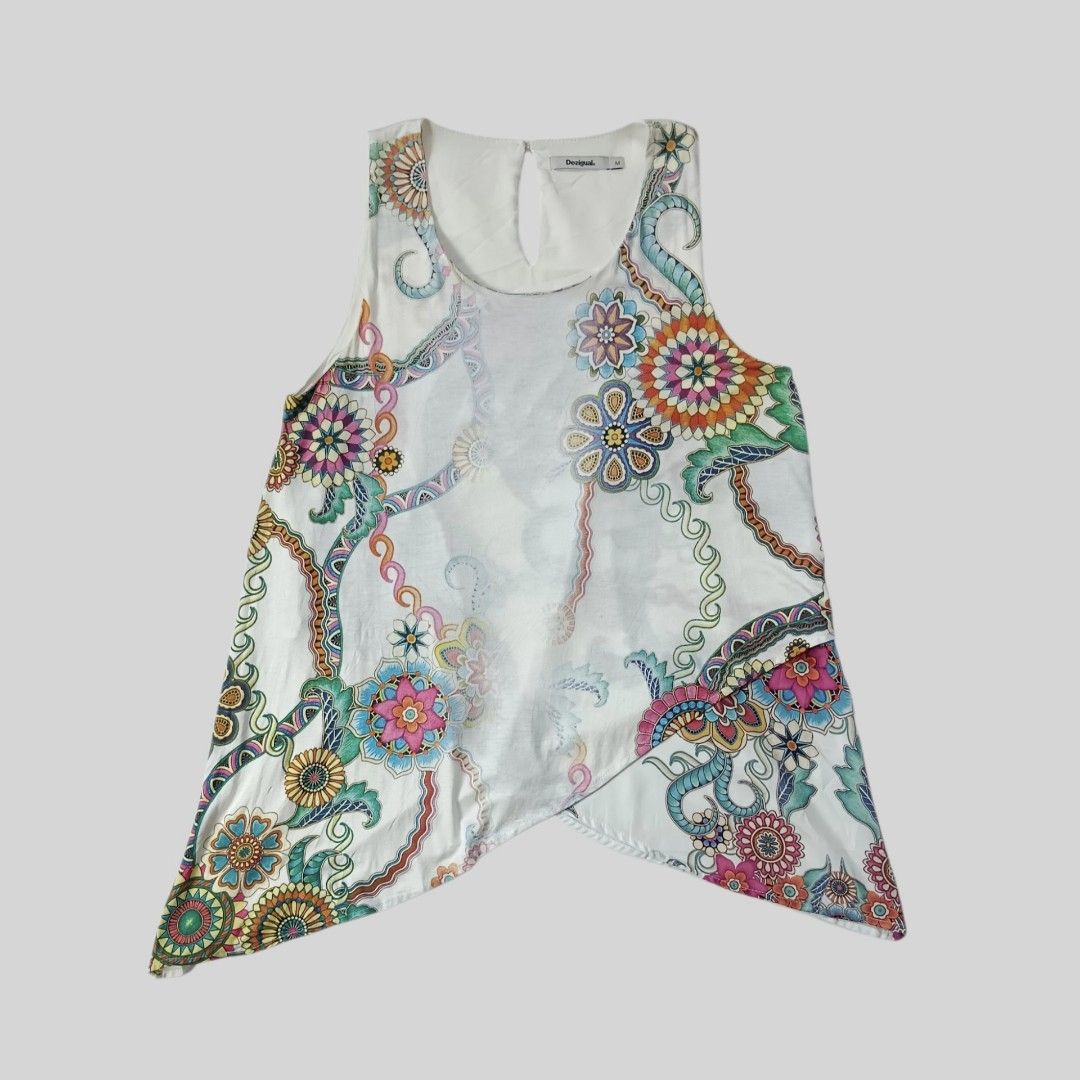 Desigual Double Layered Top (Category: Luxury Apparel) located in Davao. Submitted by thriftbuddy (Listing ID 1466813050, Image 1). Description: size M on tag excellent condition 9/10 colorate cutted wash tag (authentic) see photos for details still presentable to wear.