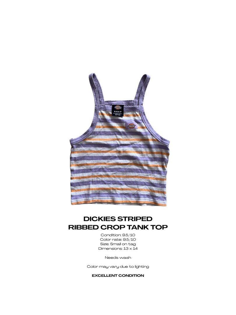 DICKIES STRIPES RIBBED CROP TANK TOP (Category: Sleeveless) located in Magarao. Submitted by chalkzone20 (Listing ID 1466823930, Image 1). Description: Size Small on tag Excellent condition.