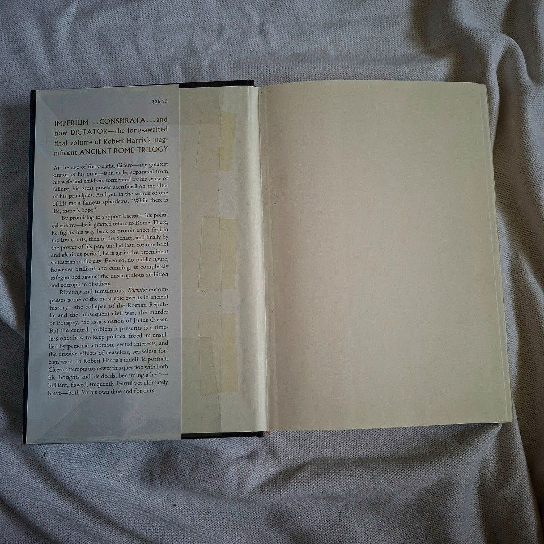 dictator by robert harris | hard cover historical political thriller #0050 (Category: Storybooks) located in Pasig City. Submitted by byveronica_ (Listing ID 1466821789, Image 2). Description: signs of use: i put plastic cover thrifted from biblio. price is SLIGHTLY negotiable, but lowballers will NOT be entertained! payments thru: gotyme, gcash, metrobank shipments thru: gogo xpress, same day delivery location: brgy. san joaquin, pasig city, met