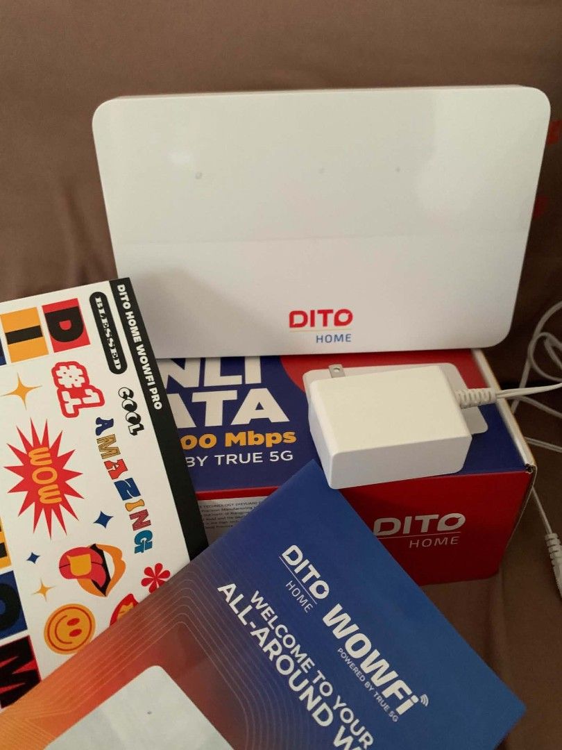 dito home wifi pro (Category: Networking) located in Manila. Submitted by namaste888 (Listing ID 1466838221, Image 1). Description: ndi halos nagmit.. bagong bago talaga complete charger / box rfs: nagpa kabit nalang ng converge.