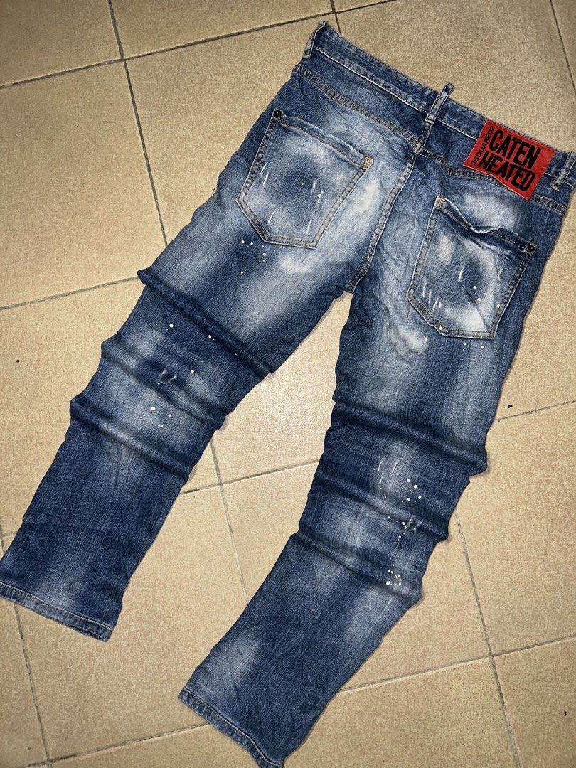 Dsquared2 Caten Heated Wash Denim Collection (Category: Jeans) located in Manila. Submitted by zerowasteco. (Listing ID 1466951802, Image 2). Description: -As new condition -Crispy pa -Dimes:Length 41 Waistline 34 Leg opening 7 -No issue Dm for more info!.