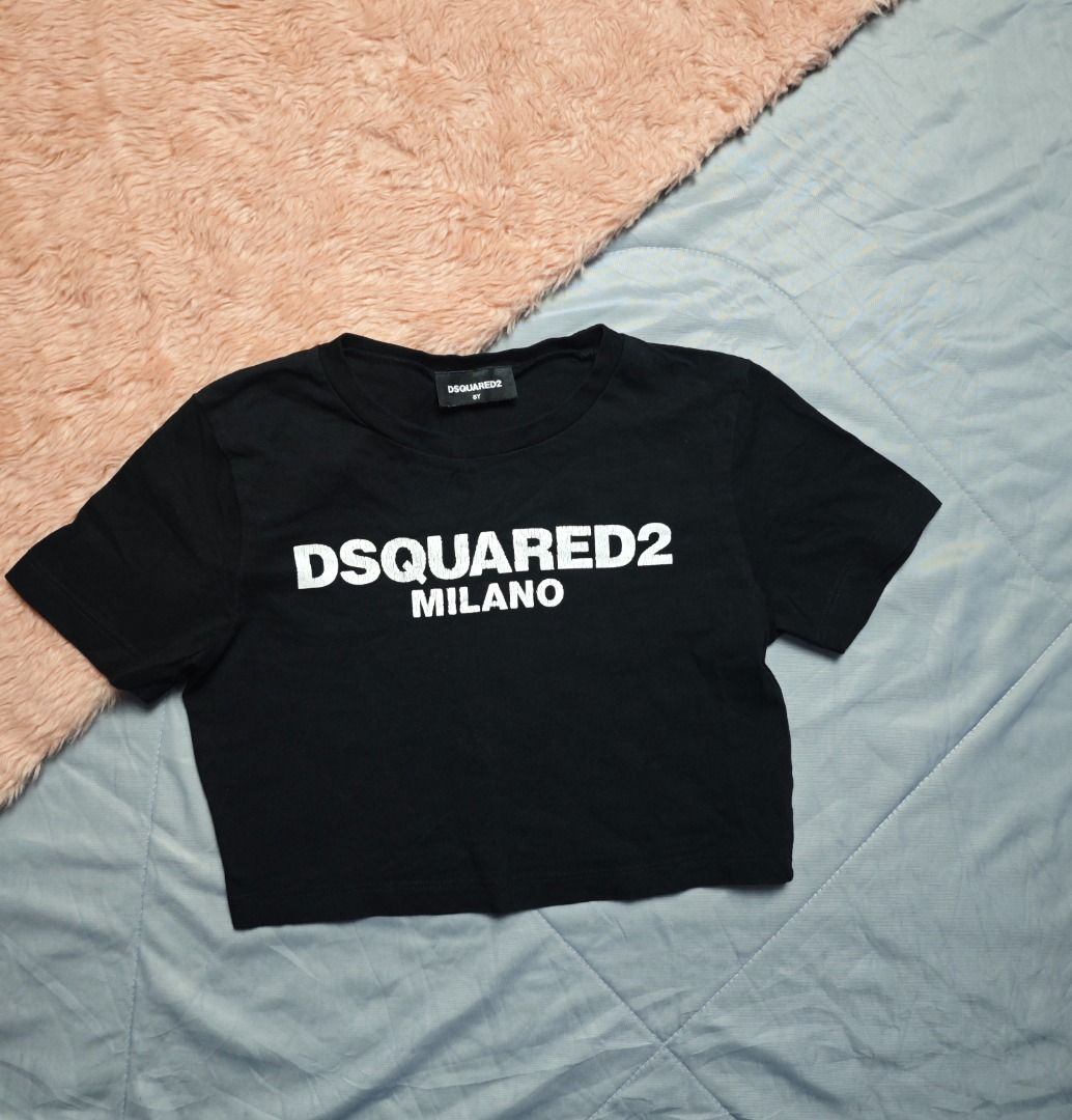 DSQUARED2 KIDS CROP TOP (Category: Babies & Kids Fashion) located in Imus. Submitted by eykc01 (Listing ID 1466917092, Image 1). Description: EUC-LIKE NEW 8YO *HAIRLINE ON PRINT.