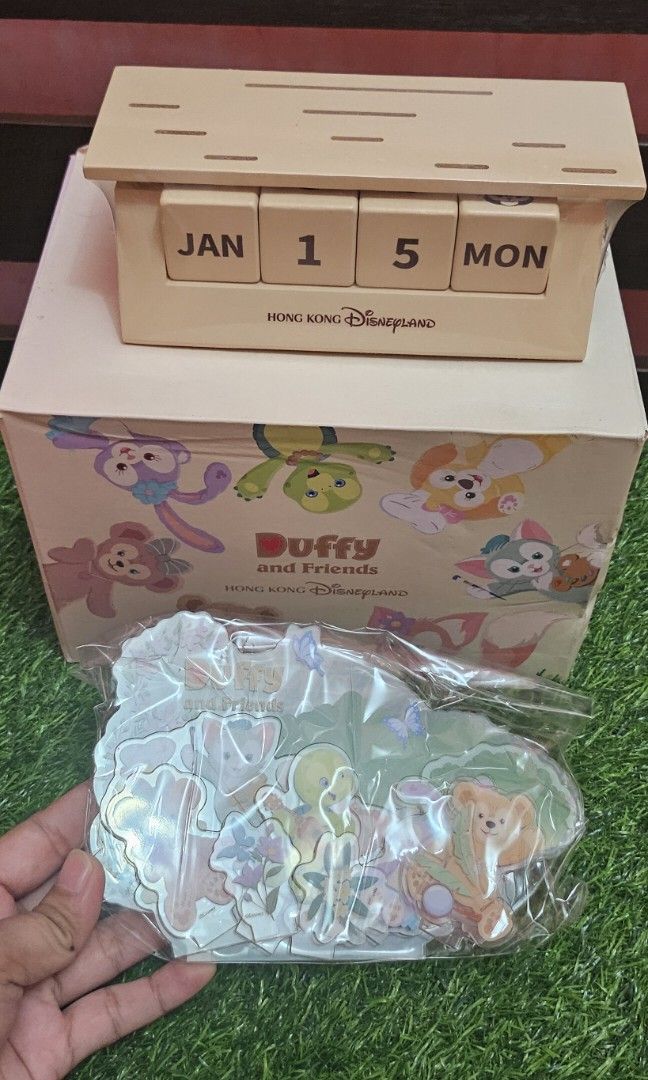 Duffy & friends wood calendar (Category: Character Goods) located in Umingan. Submitted by liezelsona48963 (Listing ID 1466861694, Image 2). Description: bnew wood calendar duffy &friends from hongkong disneyland sealed mop gcash.