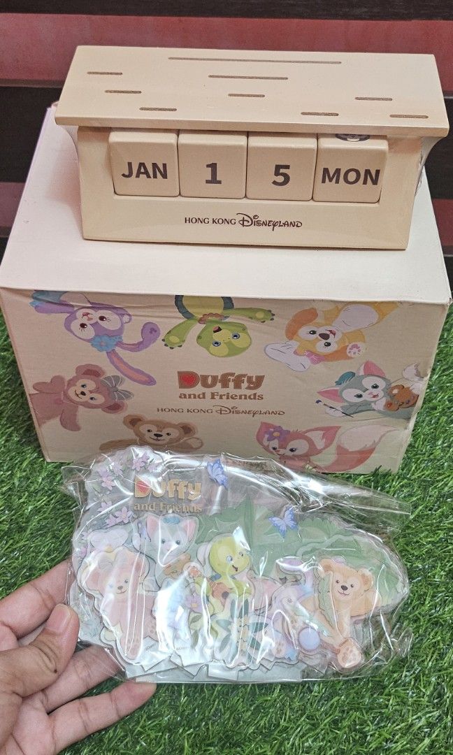 Duffy & friends wood calendar (Category: Character Goods) located in Umingan. Submitted by liezelsona48963 (Listing ID 1466861694, Image 1). Description: bnew wood calendar duffy &friends from hongkong disneyland sealed mop gcash.