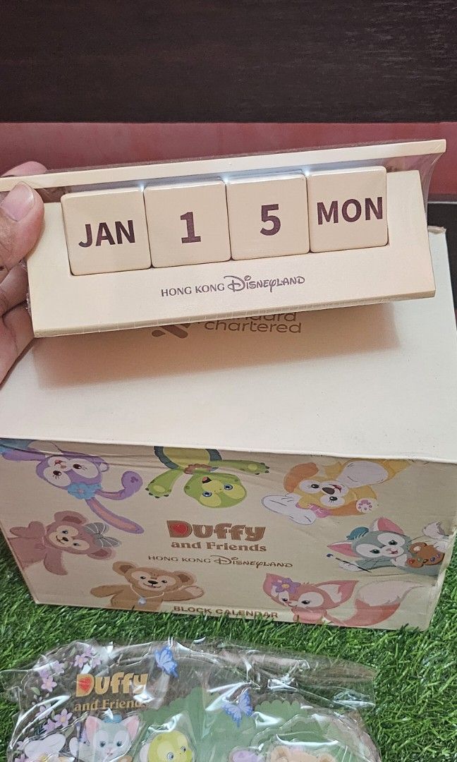 Duffy & friends wood calendar (Category: Character Goods) located in Umingan. Submitted by liezelsona48963 (Listing ID 1466861694, Image 3). Description: bnew wood calendar duffy &friends from hongkong disneyland sealed mop gcash.