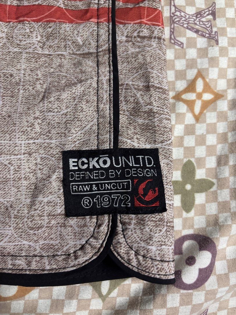 Ecko Unltd. board shorts (Category: Swim Trunks & Board Shorts) located in Cabuyao City. Submitted by giothr1ft (Listing ID 1466890149, Image 3). Description: Waist: 36 Length: 21 Thigh: 13 Leg Hole: 11.