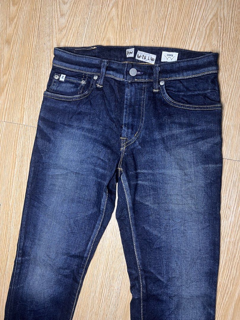 EDWIN Pants •Dark Indigo denim jeans (Category: Jeans) located in Tagum. Submitted by sammiecats (Listing ID 1466836330, Image 2). Description: 💙EDWIN Pants •Dark Indigo denim jeans •Tokyo • (Japan Quality Jeans) • high rise • 28 Waist | 40 length MINE- 500.