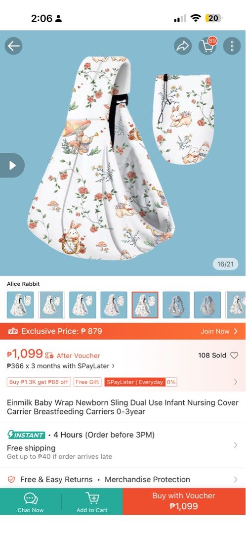 Einmilk Infant Sling Carrier (Category: Carriers & Slings) located in Mandaluyong City. Submitted by akaprocne (Listing ID 1466785394, Image 1). Description: Selling our extra carrier. Lightly used since our main is the Infantino carrier. SF c/o buyer Location MANDALUYONG.