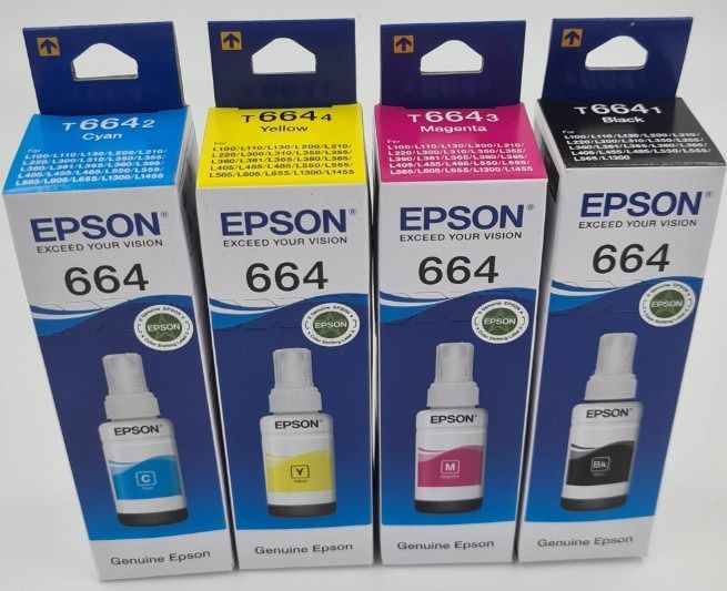 Epson Genuine Ink 001, 003, 008 (Category: Printers, Scanners & Copiers) located in Pasig City. Submitted by kc080905 (Listing ID 1466856342, Image 2). Description: Genuine Ink Epson 008 P1000 - kung per set all colors 008 Black - 400 008 Cyan - 250 008 Yellow - 250 008 Magenta - 250 Genuine Ink Epson 001 Set P600 - kung per set all colors 001 Black - 250 001 Cyan - 150 001 Yellow - 150 001 Magenta - 150 Also Available 003 P150 and 664 P100 All i
