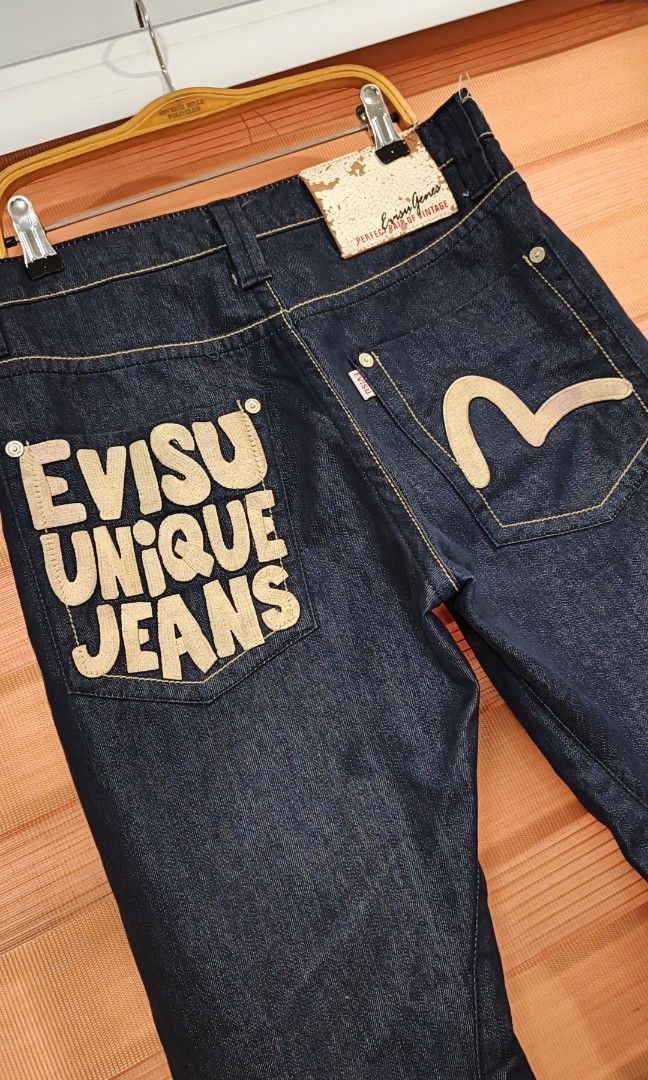 Evisu Genes Raw Denim Unique Jeans (Category: Jeans) located in Cabuyao City. Submitted by dthrifts (Listing ID 1466847079, Image 2). Description: 28-29 W 40 L Authentic Excellent Condition.