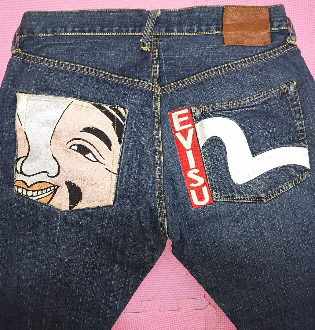 EVISU JEANS (Category: Jeans) located in Manila. Submitted by 6ram9 (Listing ID 1466911129, Image 1). Description: GOOD CONDITION NO ISSUE 32-33 waistline 38 lenth 7 hem FREE SHIPPING.