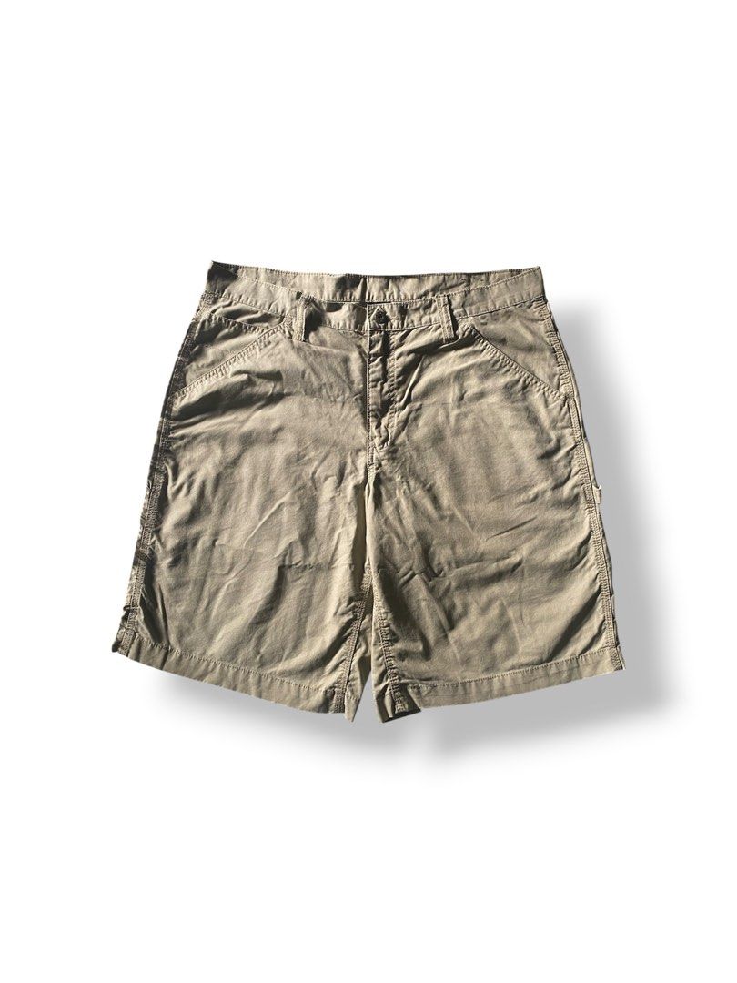 Faded Glory Khaki Cargo Shorts (Category: Shorts) located in Mendez-Nunez. Submitted by leighthrift (Listing ID 1466891504, Image 2). Description: CARPENTER JORTS ( FADED GLORY ) DIMES: WAIST: 38 LENGTH: 22 THIGH: 15 HEM: 14 NO ISSUE, NEED WASH ONLY - Brand: Faded Glory - Color: Classic Khaki - Material: Durable, high-quality cotton - Style: Utilitarian cargo shorts with clean stitching - Pockets: Multiple roomy pockets on sides and back - Closur