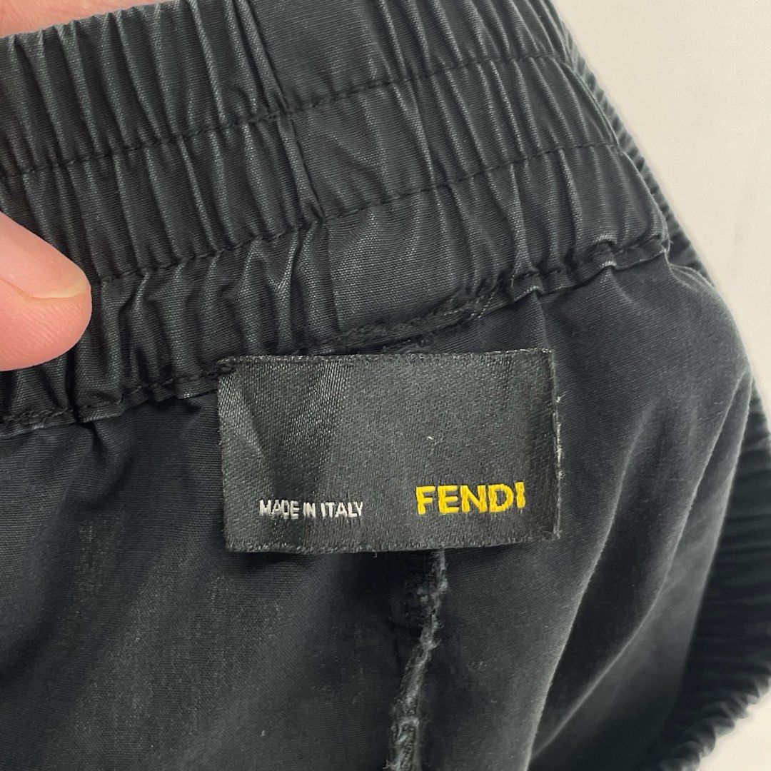 Fendi Contrast Stitch Shorts (Category: Shorts) located in Manila. Submitted by buzz.garments (Listing ID 1466949545, Image 3). Description: Size: Small on tag Dimensions(inches) -Waist/Width: 24”-32” (Strechable) -Hip: 17” -Front Rise: 13” -Thigh: 10” -Inseam: 2” -Outseam/Length : 14” -Leg Opening: 11” signs of usage - color may vary due to lighting. please manage your expectations-minimal and unseen flaws must be considered..