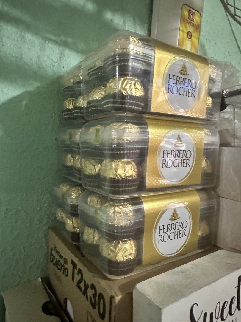 Ferrero Rocher Chocolate Box (Category: Other Food & Drinks) located in Manila. Submitted by edgiedge (Listing ID 1466861834, Image 2). Description: Ferrero Rocher T16 exp dec 16, 2026 ₱250.