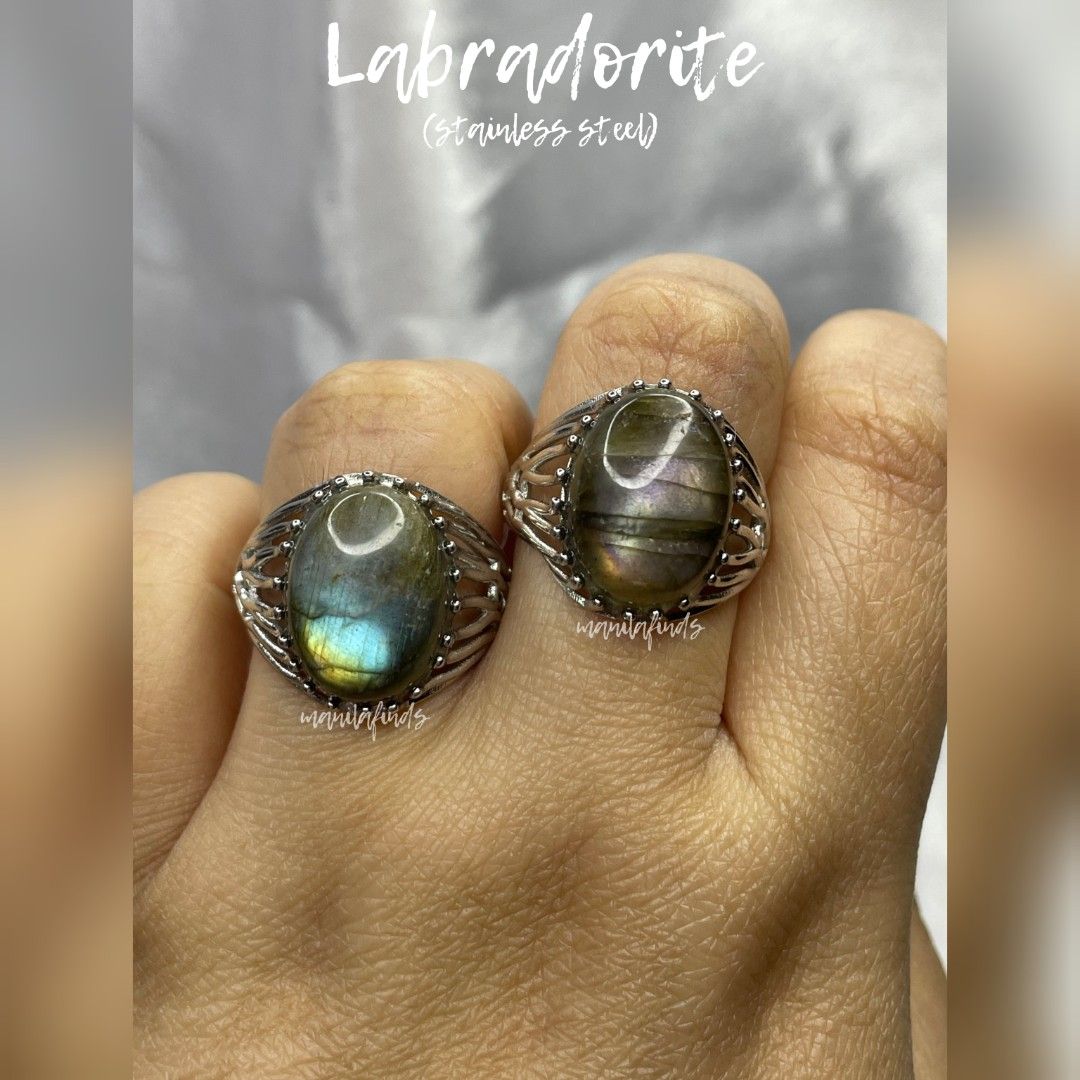 Flashy Labradorite oversized adjustable stainless steel rings (Category: Rings) located in Caloocan City. Submitted by manilafinds. (Listing ID 1466893824, Image 2). Description: ⚜️ Labradorite ⚜️ #manilafindsRings ✔️ Stainless Steel ✔️ Adjustable Fit 🎀 𝗔𝘃𝗮𝗶𝗹𝗮𝗯𝗹𝗲 𝗼𝗻 𝗺𝘂𝗹𝘁𝗶𝗽𝗹𝗲 𝗽𝗹𝗮𝘁𝗳𝗼𝗿𝗺𝘀 — 𝗳𝗶𝗿𝘀𝘁 𝘁𝗼 𝗽𝗮𝘆, 𝗳𝗶𝗿𝘀𝘁 𝘁𝗼 𝘀𝗲𝗰𝘂𝗿𝗲. 🎀 1️⃣ ₱550 2️⃣ ₱550 👆🏼 Tap ➡️ #MNLFindsAVAILABLE ⬅️ to view all available it