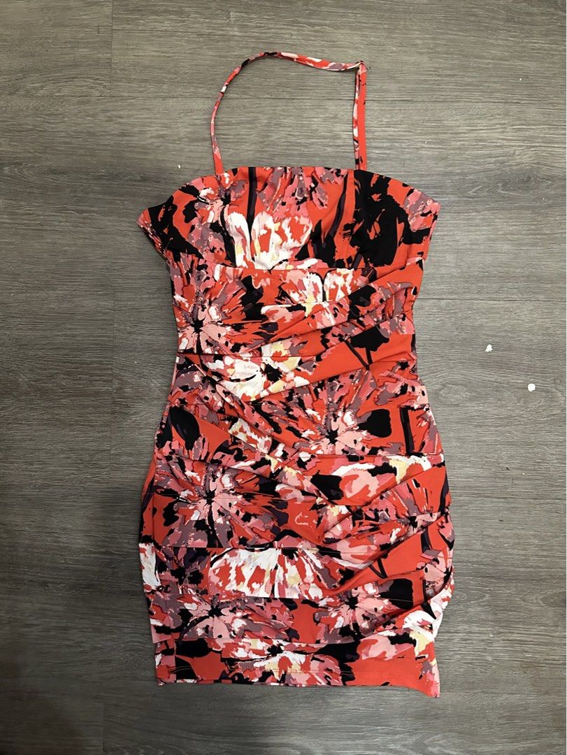 Floral halter dress (Category: Dresses) located in Paranaque City. Submitted by celinegab (Listing ID 1466888770, Image 1). Description: Loose garter at the back but can be altered.