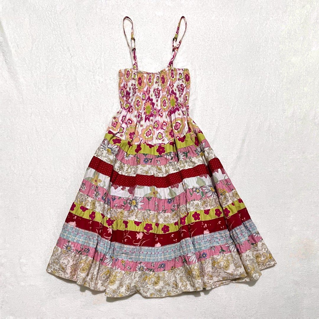 Floral Patchwork Spaghetti Strap Smocked Dress (Category: Dresses) located in Binan City. Submitted by veniceao (Listing ID 1466953367, Image 1). Description: PLEASE READ ❤️ Loc: Manila/Laguna (open for checkout for cheaper sf—starts at ₱20) For sure buyer: 1. Make an offer. 2. Send your details for confirmation 3. Pay until 3pm the next day I confirm the order. Details: - Fits size xs-med - Vibrant patchwork design with mixed floral prints in pi