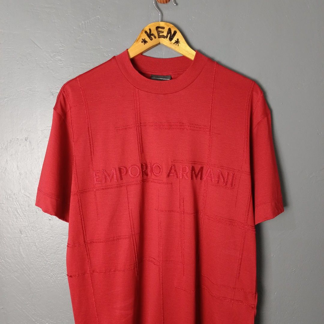 For Men - Emporio Armani (Category: Tshirts & Polo Shirts ) located in Bacolod City. Submitted by drop.ph (Listing ID 1466868756, Image 3). Description: Emporio Armani - Embroidered Authentic *Size S fits M - 20.5x26.5 *Very Good *Loose stitch, stains *Price: 680php *Add SF if outside Bacolod City.
