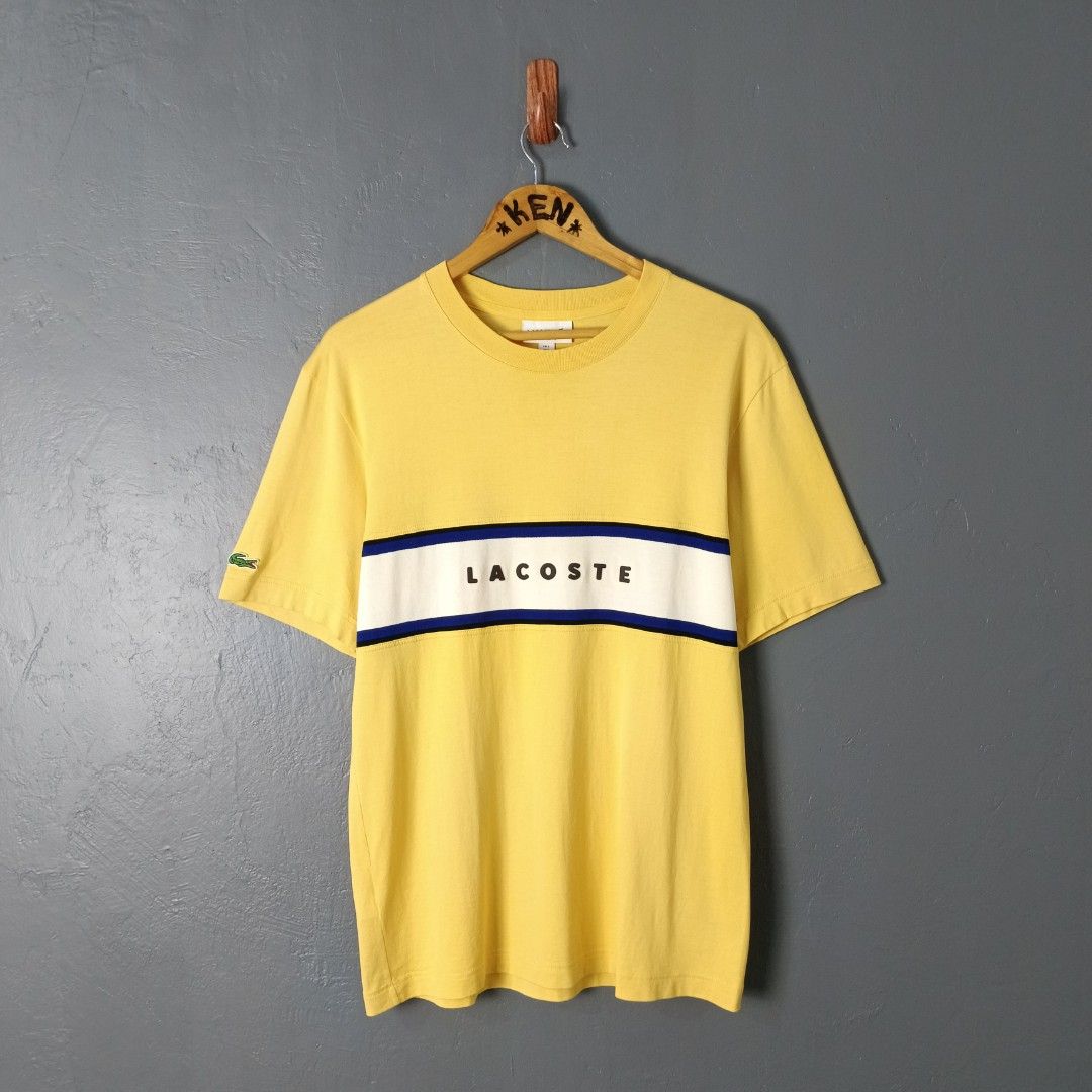 For Men - Lacoste (Category: Tshirts & Polo Shirts ) located in Bacolod City. Submitted by drop.ph (Listing ID 1466864054, Image 1). Description: Lacoste - Chest Panel Logo Authentic *Size S - 19.5x27.5 *Excellent cloth *Small stain *Price: 1,000php *Add SF if outside Bacolod City.