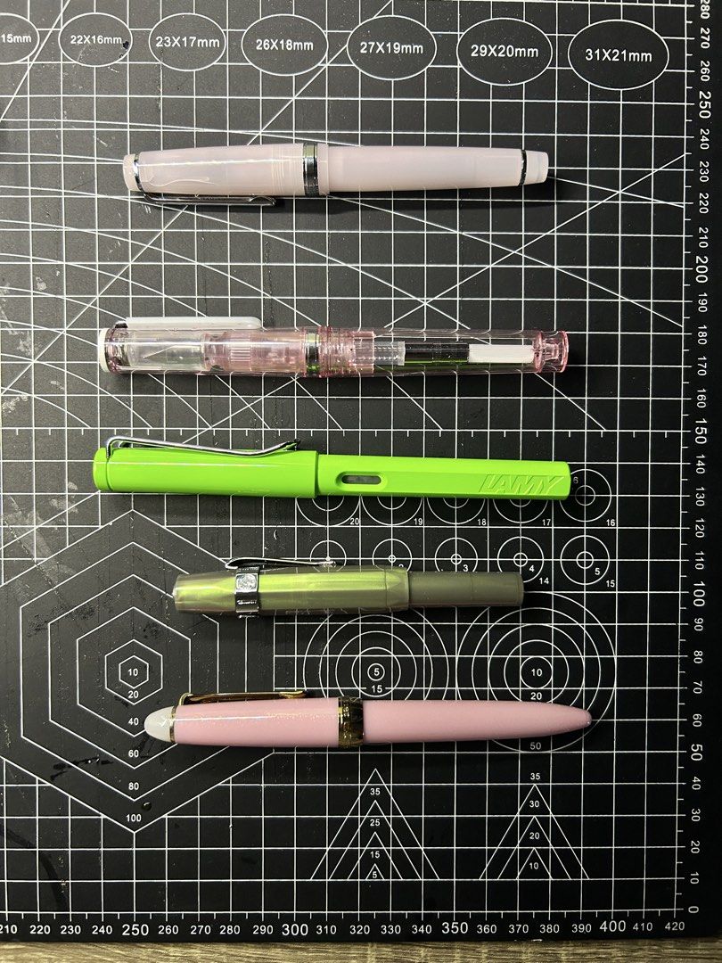 Fountain Pens Sailor LAMY Kaweco (Category: Stationery & School Supplies) located in Marikina City. Submitted by _cal06 (Listing ID 1466939754, Image 1). Description: FOUNTAIN PENS DESTASH RFS: funding for other hobbies 1. Jinhao FREEBIE - if you buy 2 pens! :)) 2. Sailor TUZU Adjust Fountain Pen in the Glassy Crystal Cherry MEDIUM - Orig price : ₱ 2,000 - Selling Price : ₱ 1,599 3. LAMY Safari Fountain Pen in a bright green / lime green color FI