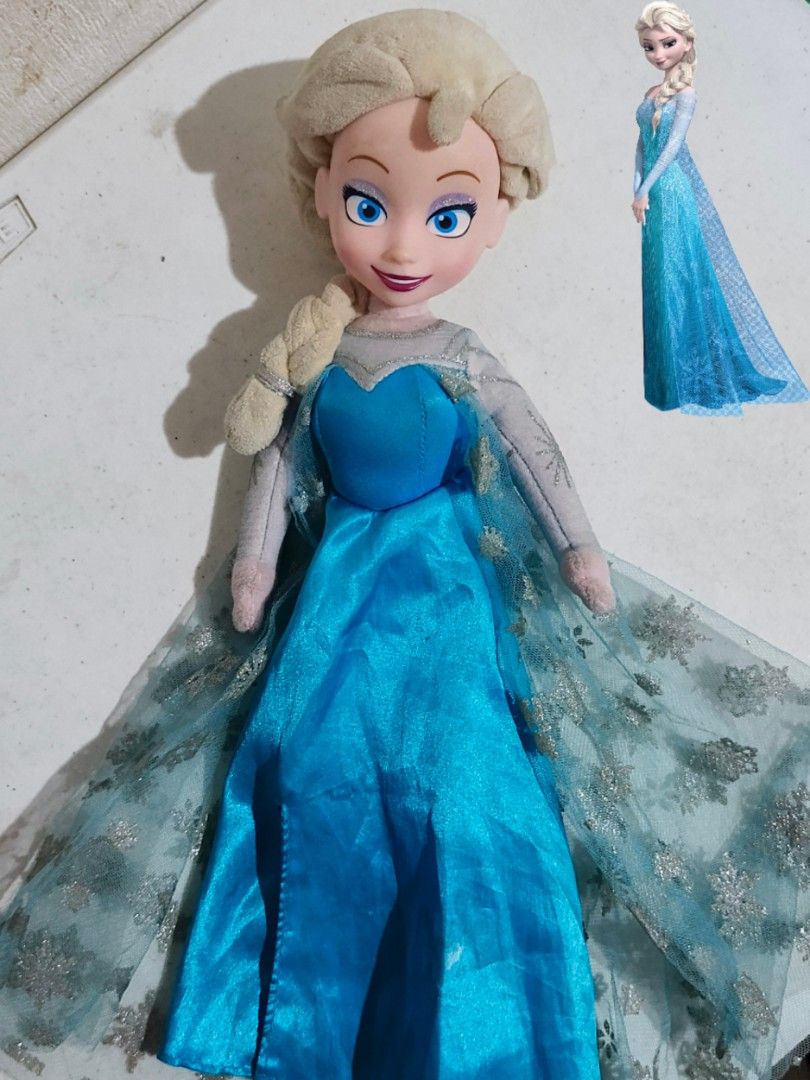 Frozen - Elsa Plushie Toy (Category: Plushies & Soft Toys) located in Bacolod City. Submitted by room_reset_finds (Listing ID 1466898526, Image 1). Description: Preloved/Vintage Plushie!! ‎• Condition: Preloved – may have minor signs of use, light fabric wear/scuffs, and slight discoloration from storage/age, but overall still in good condition •Recommend to clean it after receiving. ‎• Please expect some minor signs of aging, as these plushies h