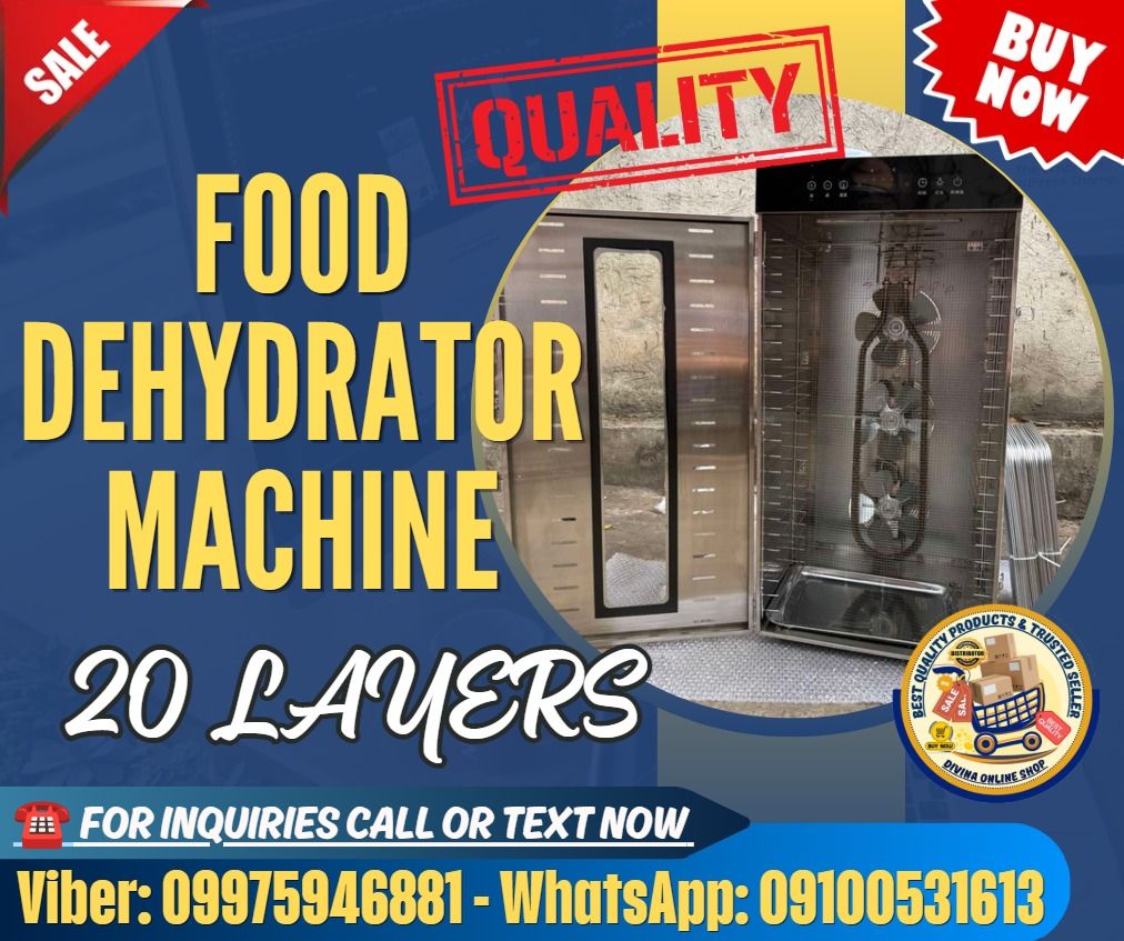 fruit/vegetable food dehydrator machine 20 layers heavy duty (Category: Office & Business Technology) located in Davao. Submitted by mightydragon_869e63 (Listing ID 1466781891, Image 1). Description: 📍HURRRYYYY!!! BUY NOW!!! & GET LESS DISCOUNT 📍WE'RE ON SALE ❗️ 🌏 We Can Deliver Nationwide 👉 AP Cargo, LBC & Lalamove- door to door (🛳️ Sea /✈️ Air Freight) ✅ 💯 Guaranteed Seller ✅ Good Quality Products ✅ 💯 Legit Distributor ✅ Complete Permits