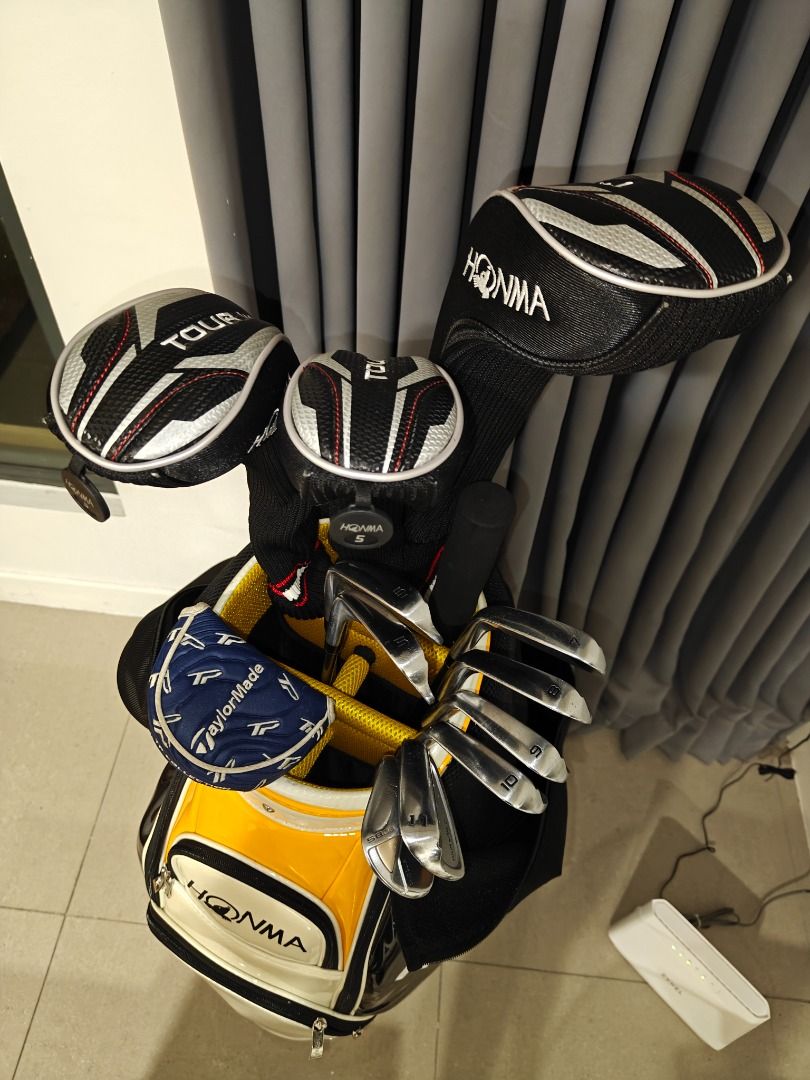Full Honma Set and Bag (Category: Golf) located in Caloocan City. Submitted by eoghan362 (Listing ID 1466806921, Image 1). Description: FOR SALE Honma TW737Vs Tour W-Forged Set with bag 5-11 iron 58° Wedge 3 Wood 15° 5 Wood 18° Driver 10.5° Taylor Made Brandon TM1 putter All clubs with stiff shafts. Clubs bought pre-owned in February. Very lightly used since purchasing. In good condition Location: Paranaque/Pasay Thank you..