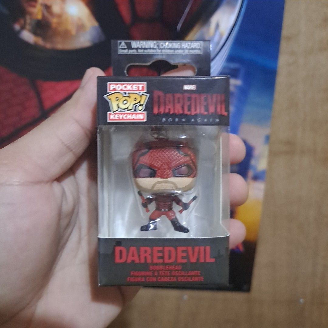 Funko Pocket POP! Keychain Daredevil (Category: Western Merchandise) located in Manila. Submitted by free_joe (Listing ID 1466806182, Image 1). Description: - Official Marvel merchandise - Character: Daredevil (Born Again) - Type: Funko Pocket Pop Keychain - Condition: Brand new, unopened in original window display box - Perfect collectible for Marvel fans - Can be attached to keys, bags, or backpacks.
