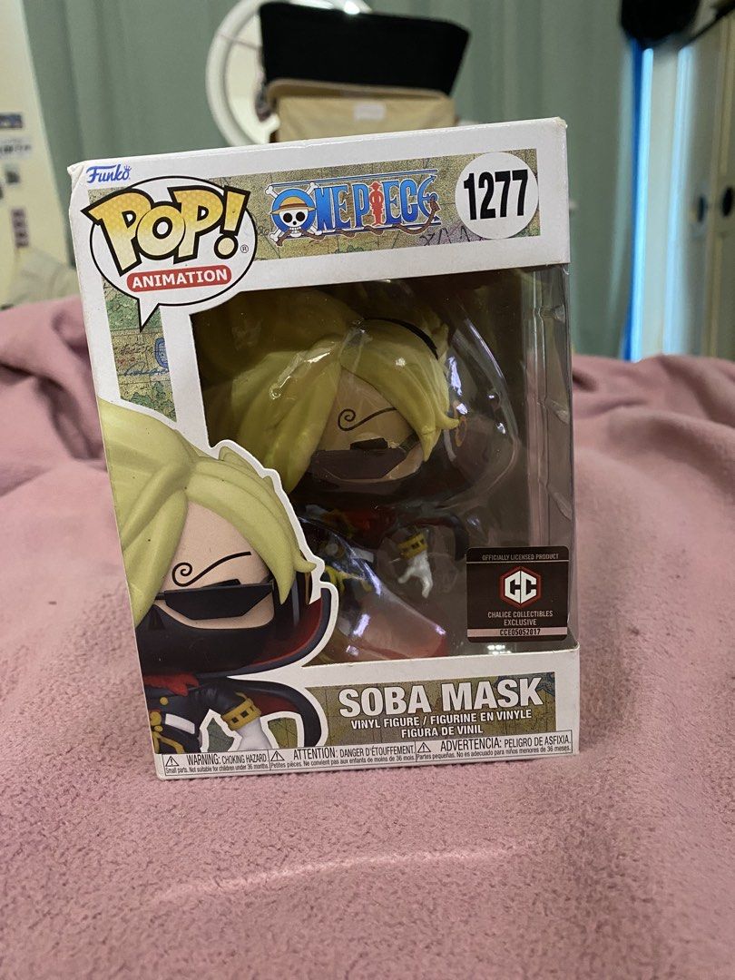 Funko Pop | Soba Mask Sanji #1277 (Category: Figurines & Statues) located in Manila. Submitted by autumnalhymns (Listing ID 1466796889, Image 1). Description: ⭐️ lacks a clear box, hence the dents on the figurine's actual box ⭐️ reason for selling: decluttering and also getting rid of my ex's old gifts. — 🌕 mode of payment: gcash only! no cod. 🌕 buyer will shoulder shipping fee! 🌕 mode of delivery: lalamove / j&t express..