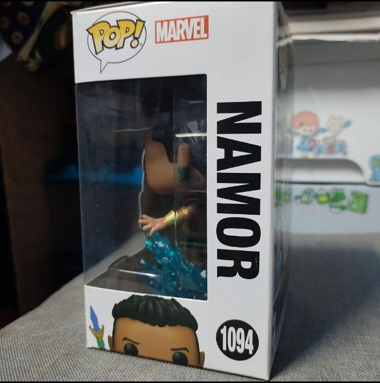 Funko Pop Namor Wakanda Forever 1094 (Category: Figurines & Statues) located in Quezon City. Submitted by dncpreloved (Listing ID 1466885680, Image 2). Description: - Character: Namor from Marvel's Black Panther: Wakanda Forever - Item Number: 1094 - Type: Bobble-head vinyl figurine - Condition: Brand new, unopened, and in good overall box condition.