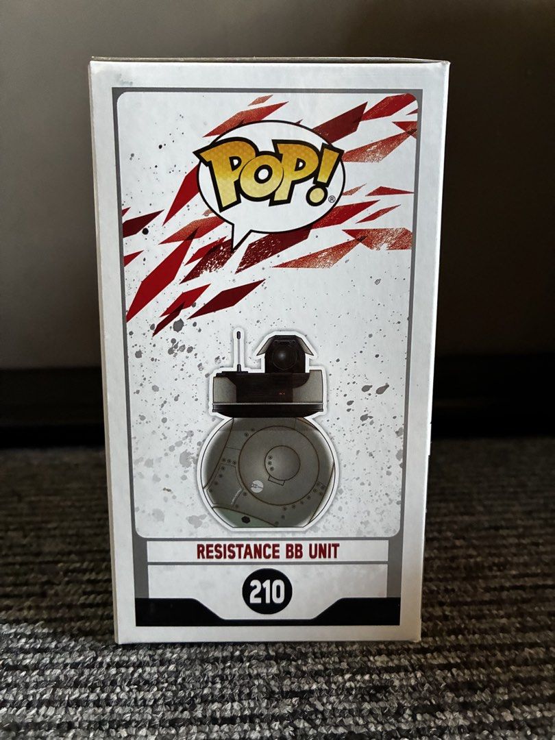 Funko Pop Star Wars Resistance BB Unit 210 Exclusive (Category: Designer & Blind Box Toys) located in Manila. Submitted by nikkoour (Listing ID 1466784941, Image 2). Description: - Item: Funko Pop Star Wars Resistance BB Unit - Number: 210 - Special Feature: Exclusive edition sticker on the front window - Packaging: Includes original box with character artwork - Condition: Great addition to any Star Wars collection.