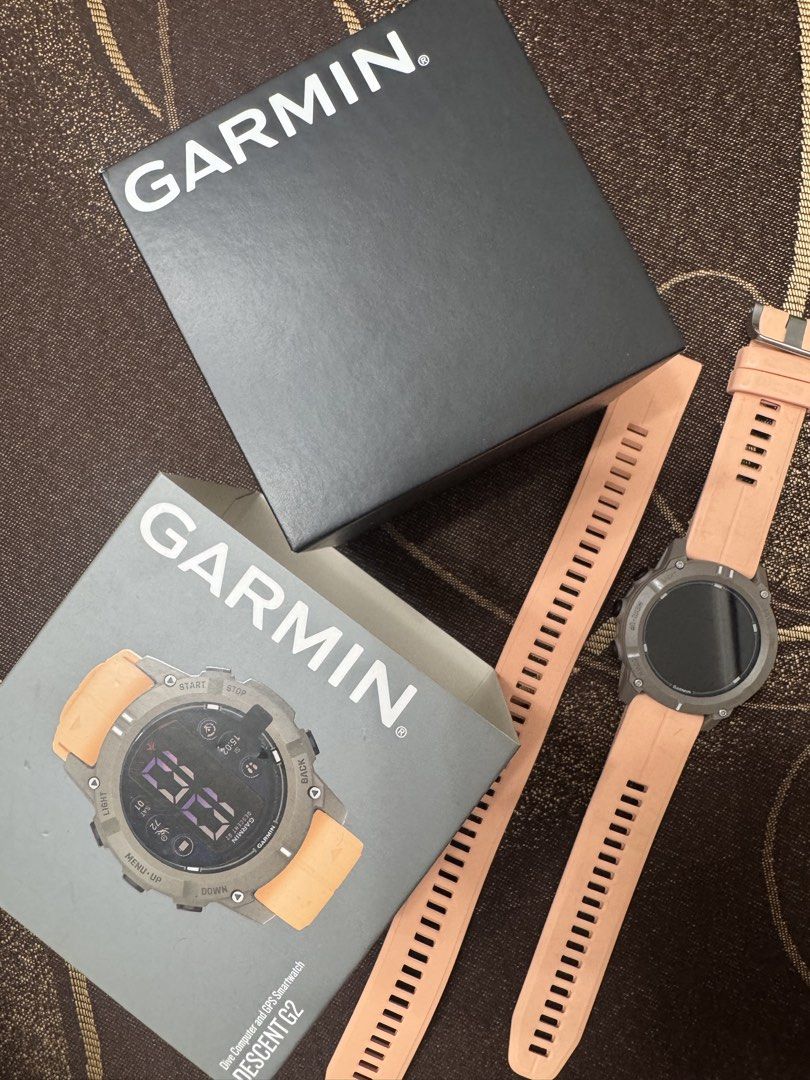 GARMIN Descent G2 (Category: Wearables & Smart Watches) located in Las Pinas. Submitted by thei_ (Listing ID 1466947023, Image 1). Description: FOR SALE: Garmin Descent G2 — Paloma Pink Looking for a new adventure buddy? 🌊🩷 Selling my Garmin Descent G2 in Paloma Pink! ✨ Lightly used ✨ No issues — fully functional ✨ Comes with original box, charging cable, and extra strap Perfect for your next dives, workouts, and everyday adventures! 📦 Inclusi