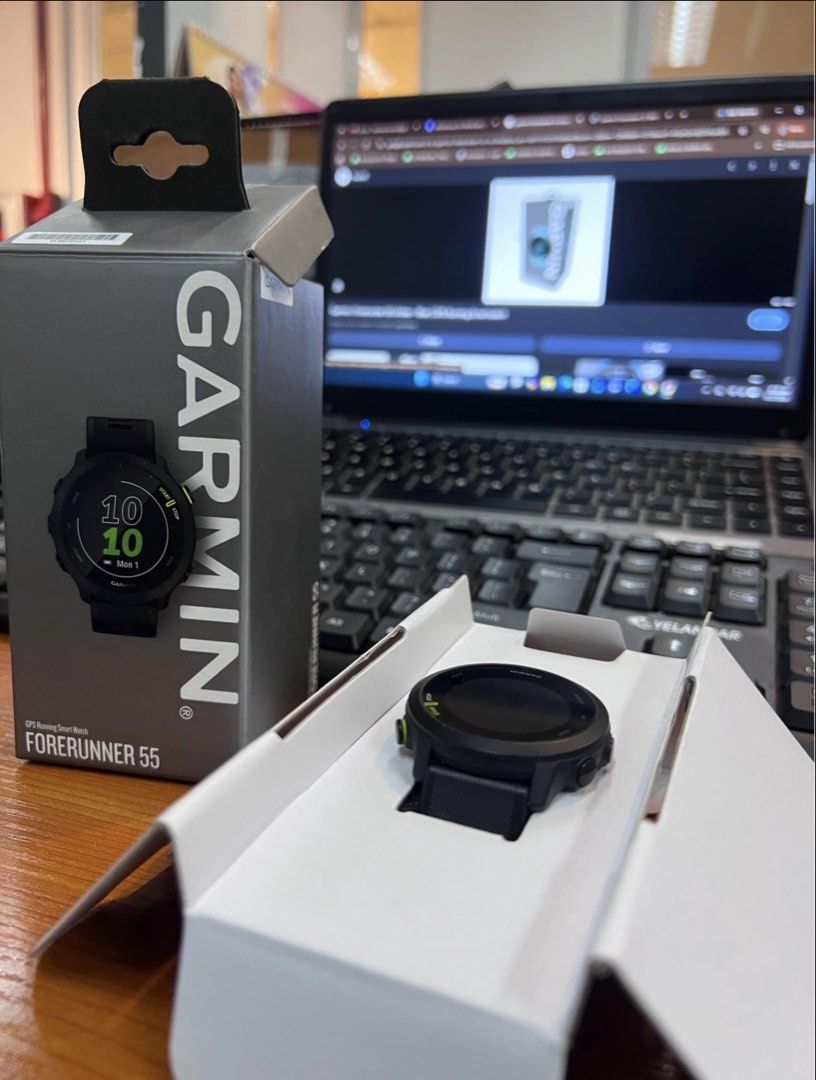 Garmin Forerunner 55 (Category: Cardio & Fitness Machines) located in Las Pinas. Submitted by mainfash (Listing ID 1466968909, Image 2). Description: 100% LEGIT. BRAND NEW AND EXCELLENT CONDITION We protect your transaction. We provide the original receipt Warranty INCLUDED We provide a return policy. If you are not satisfied with your product, 100% money back guarantee FB PAGE: Rakelina Store .