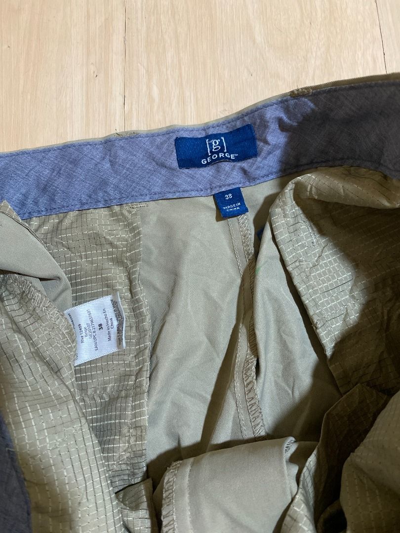George Polyester Khaki Shorts (Category: Shorts) located in Cadiz. Submitted by thespotcdz (Listing ID 1466810251, Image 2). Description: Size 38 on tag Length 21" 9.5/10 rate w/ pinhole.