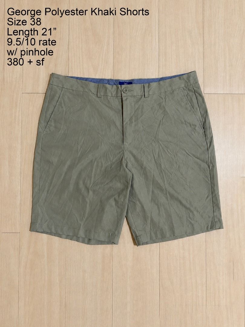 George Polyester Khaki Shorts (Category: Shorts) located in Cadiz. Submitted by thespotcdz (Listing ID 1466810251, Image 1). Description: Size 38 on tag Length 21" 9.5/10 rate w/ pinhole.