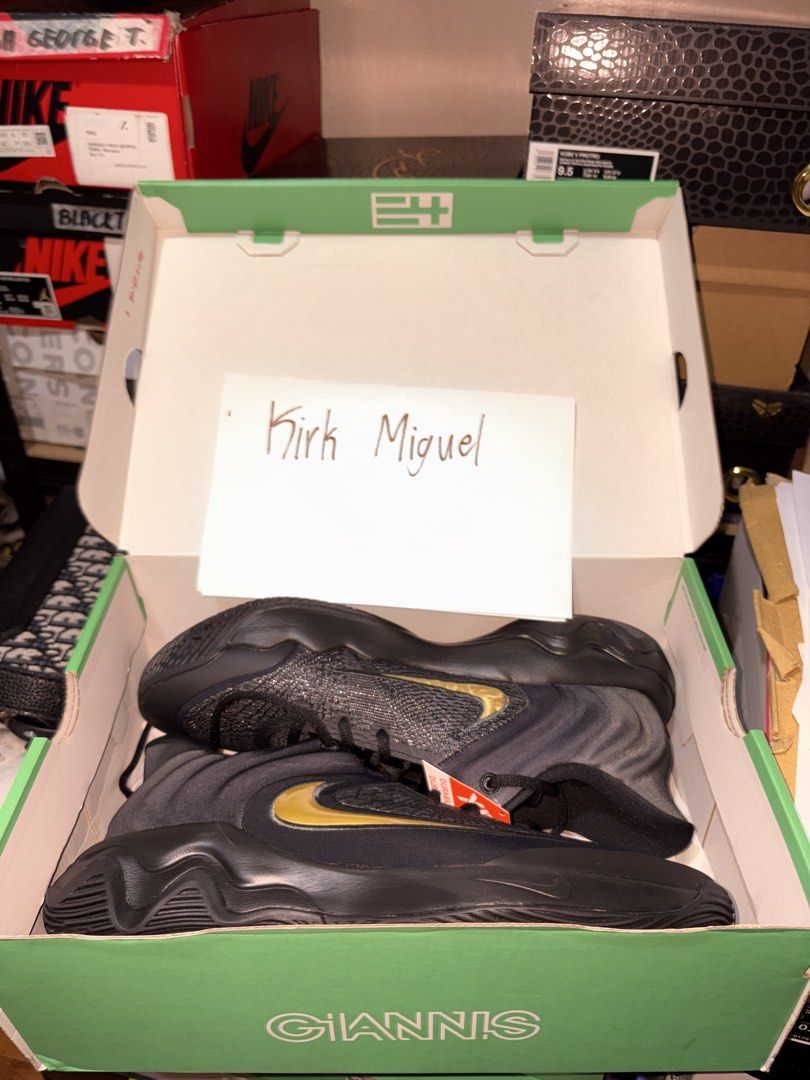 Giannis Immortality 4 “Black Metallic Gold” (Category: Casual Shoes) located in Manila. Submitted by saintkirrkkk (Listing ID 1466965410, Image 2). Description: BNEW with extra laces/complete sizes avail: 9 & 10.5 below srp authentic, money back if proven fake.