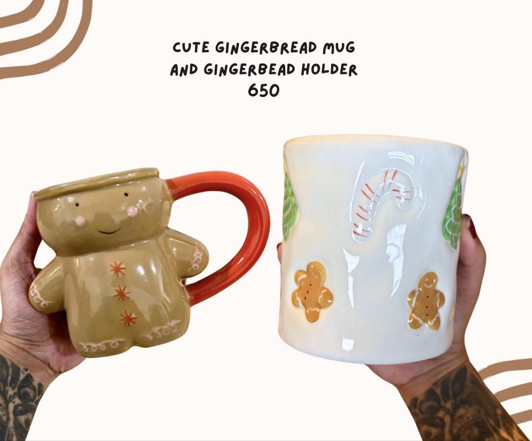 Gingerbread mug and Christmas Holder (Category: Coffee & Tea Tableware) located in Pasig City. Submitted by homeyvibesph (Listing ID 1466944932, Image 1). Description: .