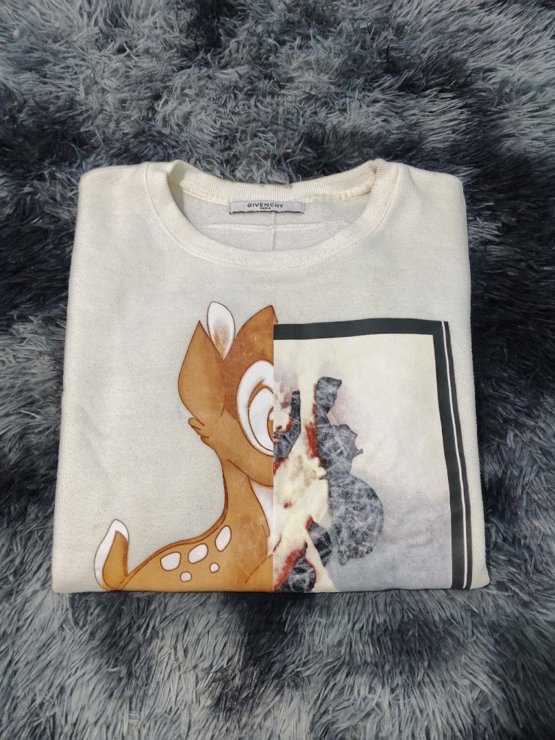 givenchy bambi sweatshirt (Category: Coats, Jackets and Outerwear) located in Magalang. Submitted by trendz67271 (Listing ID 1466922712, Image 2). Description: once lng nasuot tapos tinago na lng bought from abroad size reference in photos.
