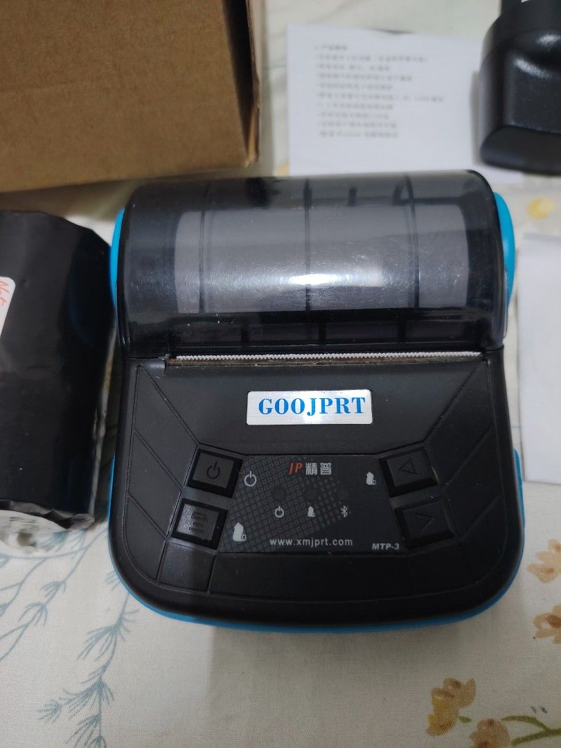 GOOJPRT MTP-3 Portable Thermal Printer with Accessories (Category: Printers, Scanners & Copiers) located in Makati City. Submitted by jayclutter0976004 (Listing ID 1466903167, Image 1). Description: - GOOJPRT MTP-3 thermal printer for on-the-go receipt and label printing - Compact design with hassle-free Bluetooth setup - Excellent working condition - Complete bundle includes power adapter, driver CD, and manual - Includes 2 thermal paper rolls t