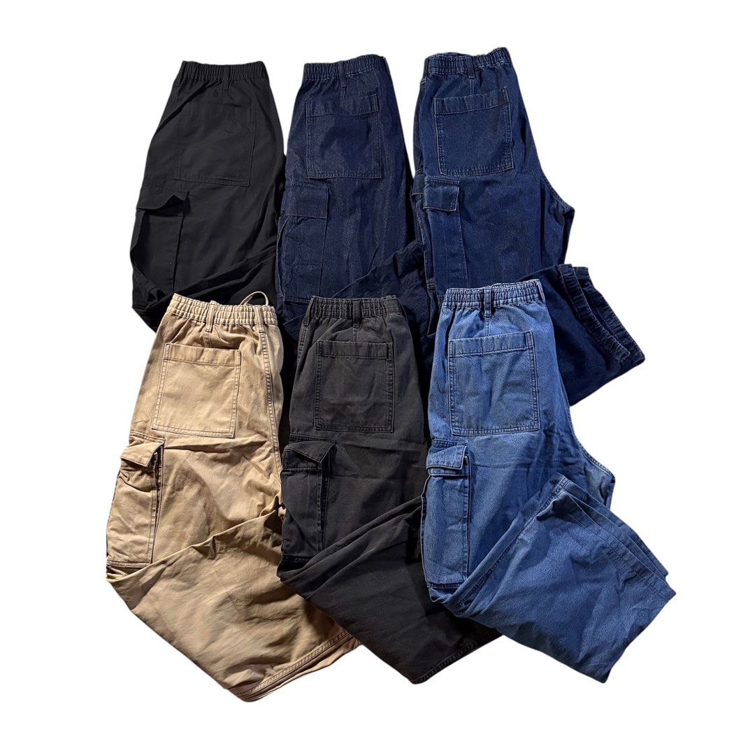 GU JP Baggy Wide Leg Cargo Pants (Category: Trousers) located in Manila. Submitted by yama_archive (Listing ID 1466903005, Image 1). Description: GU JP Baggy Wide Leg Cargo Pants I have 6 pieces all size Large - XL (36 - 38 waist) / 39 - 41 length / all 16.5 thigh / all 10.5 leg opening) DM or OFFER per piece.