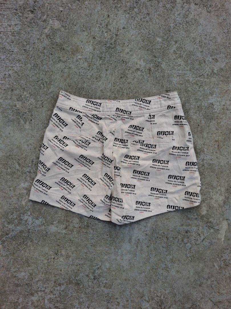 GUCCI Invite Stamp Denim Shorts (Category: Shorts) located in Iloilo. Submitted by mnky.bsns03 (Listing ID 1466888331, Image 3). Description: 9/10 Color rate No issues 26 Waistline 11.5 Length 11 Thigh 11 Leg Opening.