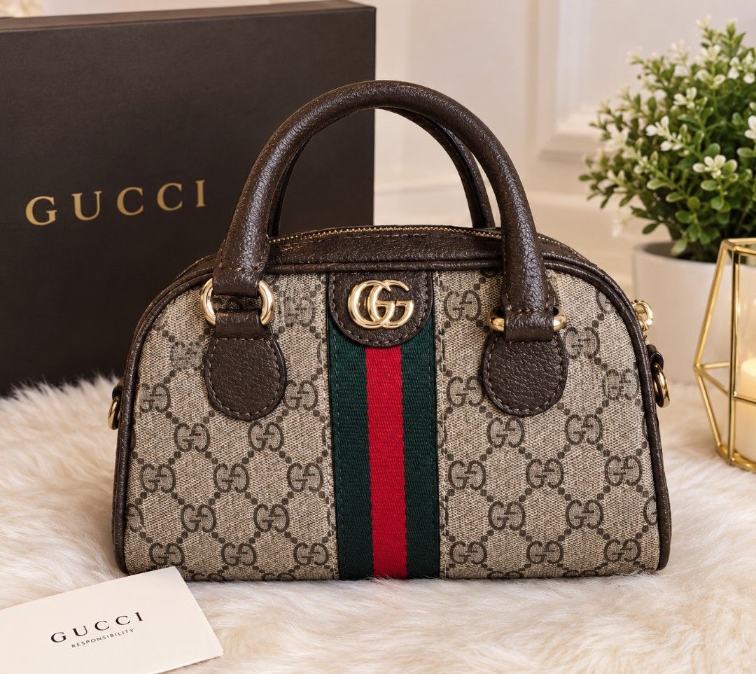 Gucci Mini Boston (Category: Luxury Bags & Wallets) located in Makati City. Submitted by themarketden (Listing ID 1466818227, Image 1). Description: Japan Sourced 100% ORIGINAL Japan Preloved No inclusions FREE shipping if within NCR/Metro Manila Shipping via Lalamove/Grab.