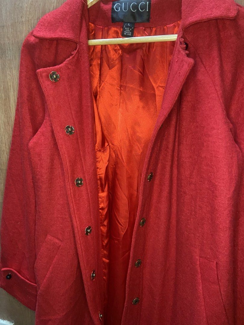 GUCCI VTG LONG COAT WOOL (Category: Coats, Jackets and Outerwear) located in Naga. Submitted by lux.shirt.ph (Listing ID 1466795768, Image 3). Description: GUCCI SIZE:LARGE DIMES:17x35 CONDITION:GOOD COLOR RATE:9.3/10 ISSUE:NONE.
