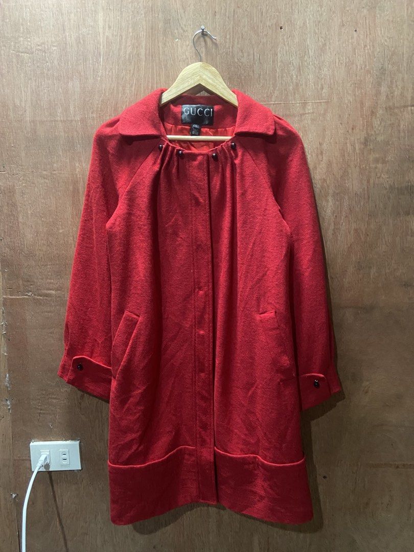 GUCCI VTG LONG COAT WOOL (Category: Coats, Jackets and Outerwear) located in Naga. Submitted by lux.shirt.ph (Listing ID 1466795768, Image 1). Description: GUCCI SIZE:LARGE DIMES:17x35 CONDITION:GOOD COLOR RATE:9.3/10 ISSUE:NONE.