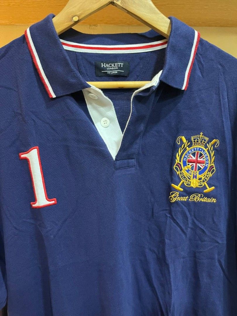 Hackett London Great Britain Polo Team (Category: Luxury Apparel) located in Quezon City. Submitted by michypeachyy1 (Listing ID 1466808757, Image 2). Description: 1000 plus shipping only Good as new XXL size.