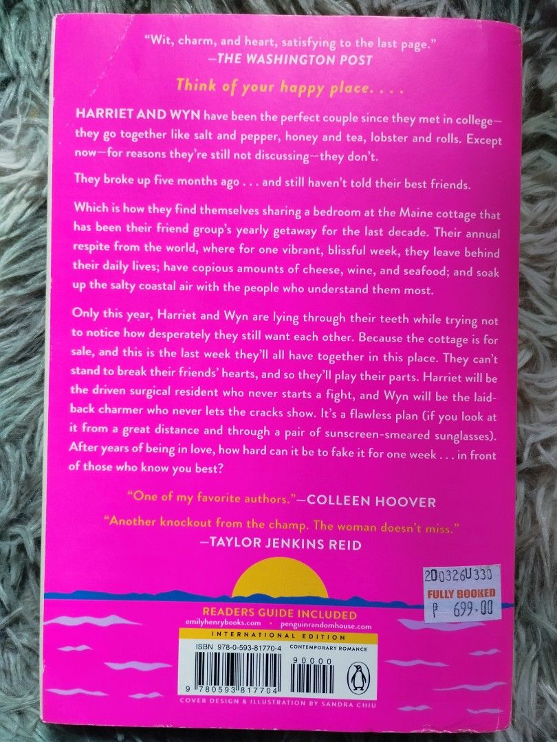 HAPPY PLACE BY EMILY HENRY (Category: Storybooks) located in Bantayan. Submitted by book_island_ph (Listing ID 1466845024, Image 3). Description: MAKE READING A HABIT ‼️‼️‼️ AVAILABLE IF YOU CAN MAKE AN OFFER. PLEASE DON'T WASTE MY REPLY QUOTA IF NOT SURE BUYER. Swipe to left to see additional details/photos of the book. Pictures of the books are posted for hassle free transactions, no unnecessary photo request please. As I'm also a working perso