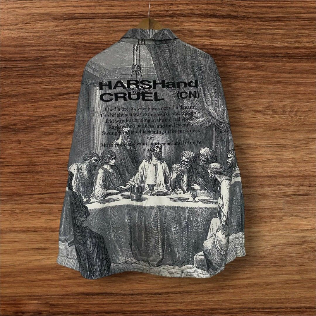 HARAH AND CRUEL LAST SUPPER (Category: Coats, Jackets and Outerwear) located in Manila. Submitted by the.good.thrift (Listing ID 1466917057, Image 2). Description: HARSH AND CRUEL THE LAST SUPPER COACH JACKET AS NEW SIZE XL.