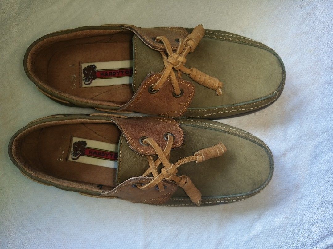 Hardytogs Boat Shoes / Deck Shoes (Category: Babies & Kids Fashion) located in Manila. Submitted by prelovedpicks_ph (Listing ID 1466805856, Image 1). Description: Details: Classic earth-tone leather boat shoes with comfortable inner lining and stylish lace details. Durable and versatile for casual wear..