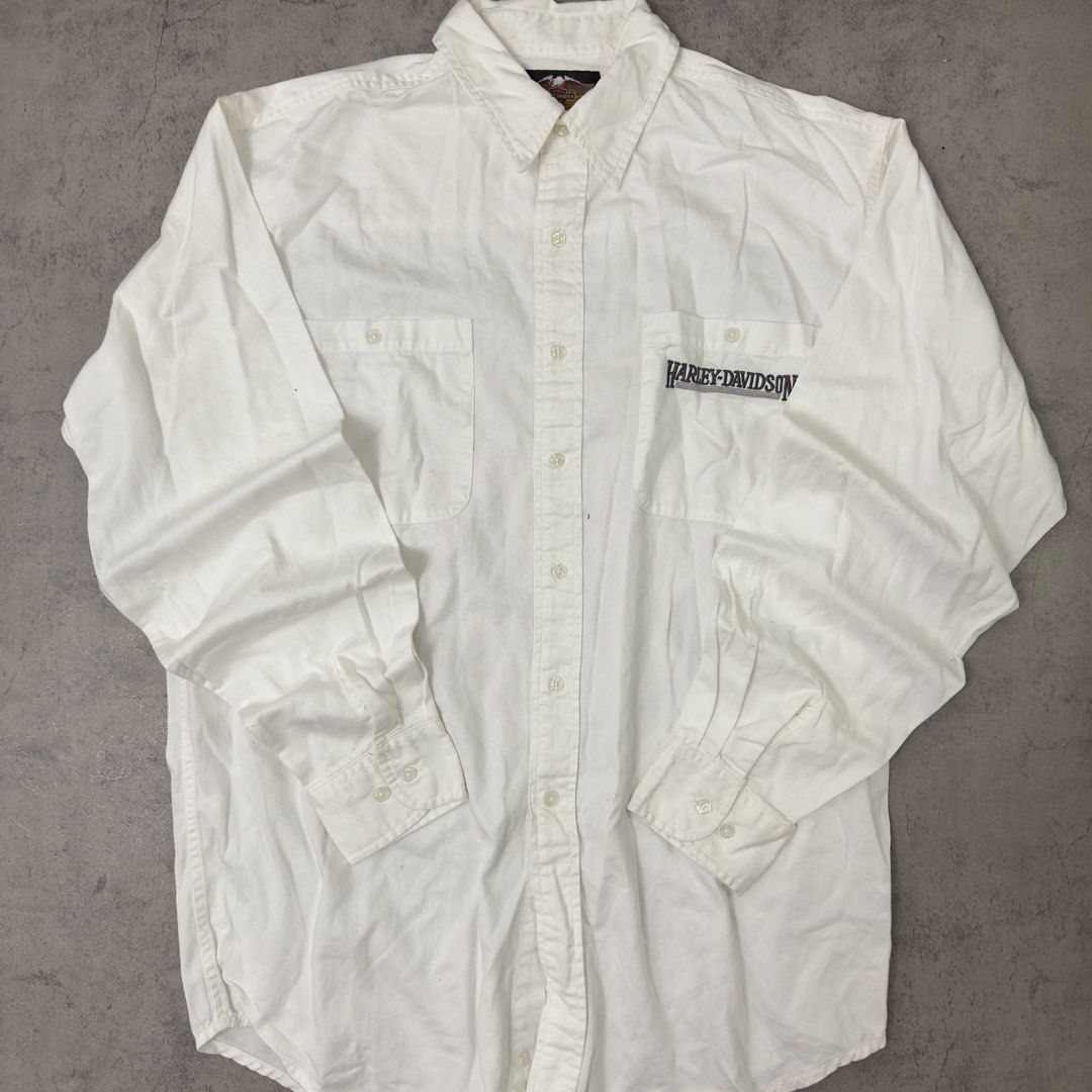 Harley Davidson Button Up Polo Sleeve White (Category: Formal Shirts) located in Aroroy. Submitted by 2kjoma (Listing ID 1466884076, Image 1). Description: 23.5x33 P2500+ up on other stores.